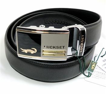 拉考斯鳄鱼 男士真皮自动扣腰带